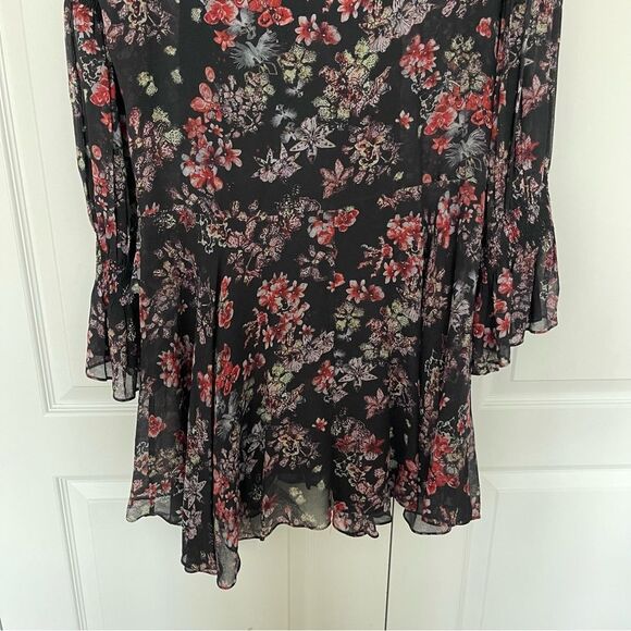 IRO Averen Black Ruffle Chiffon Dress Size 36 - Picture 14 of 15